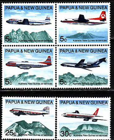 Папуа Новая Гвинея, 1970, Самолеты, 6 марки